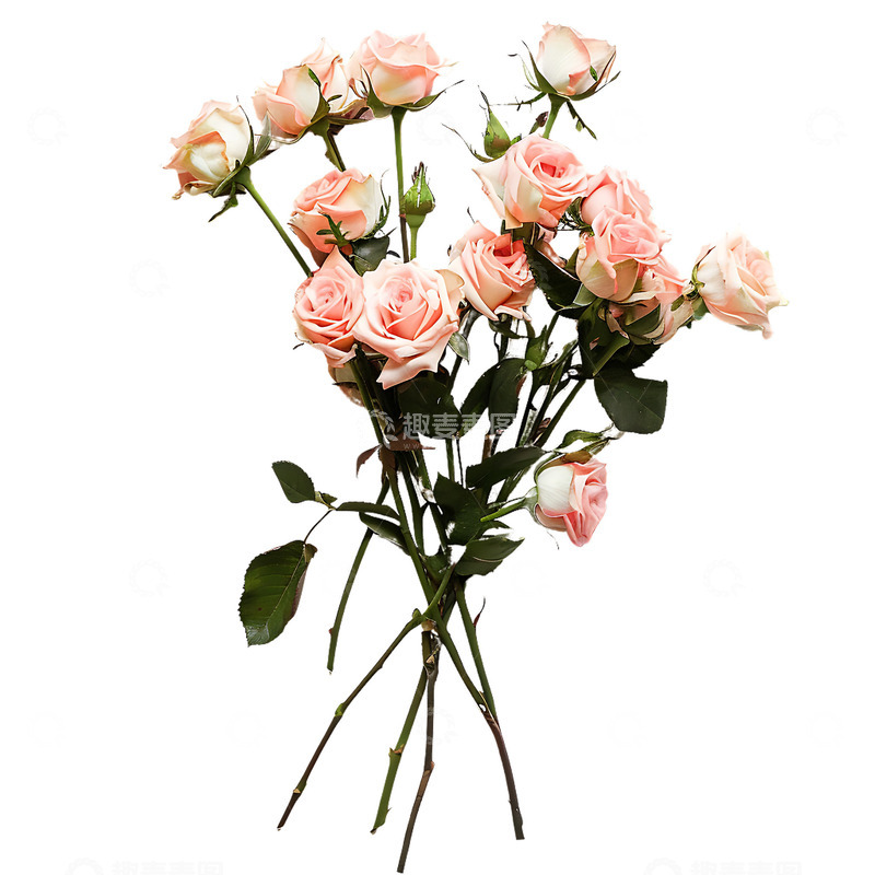 高清大图下载【趣麦麦图】粉色玫瑰花摄影免扣元素花瓶