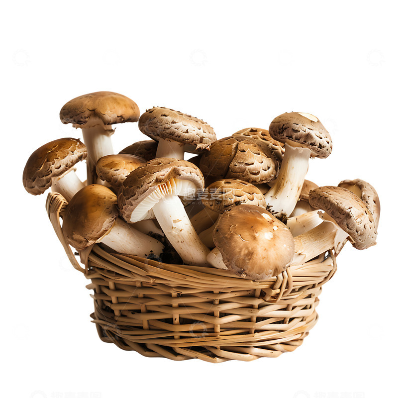 高清大图下载【趣麦麦图】一篮子蘑菇食用蘑菇