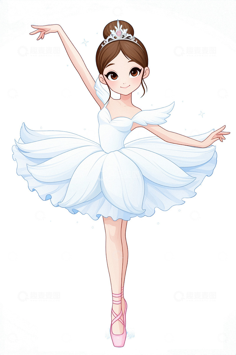 高清大图下载【趣麦麦图】卡通人物女孩舞者