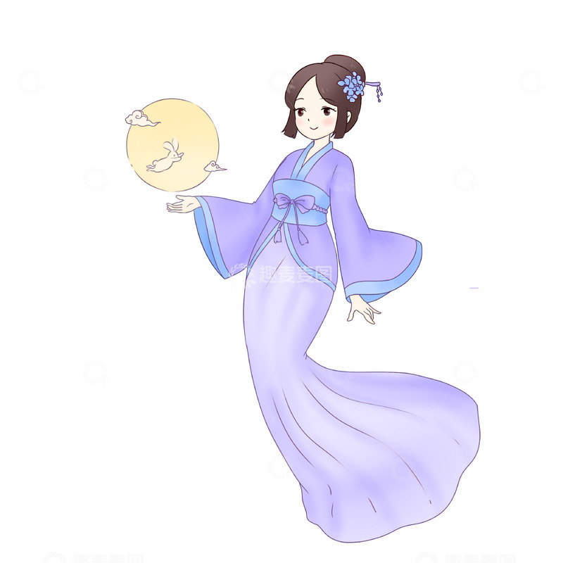 源文件下载【趣麦麦图】嫦娥月亮玉兔