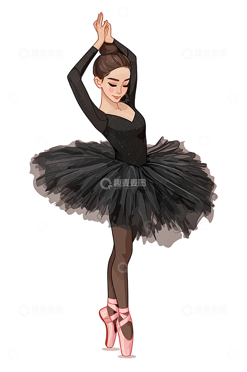 高清大图下载【趣麦麦图】跳芭蕾的人物元素