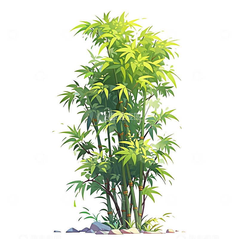 高清大图下载【趣麦麦图】手绘植物竹子