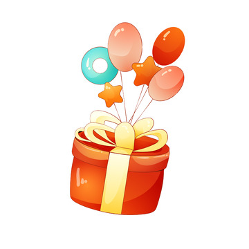 矢量手绘礼物盒子气球元素