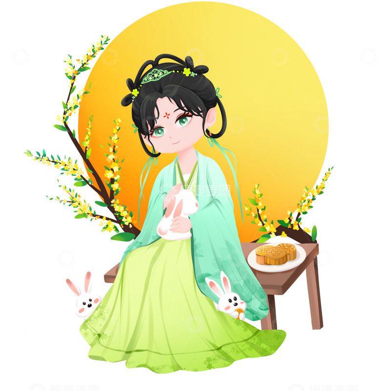 源文件下载【趣麦麦图】嫦娥装饰人物