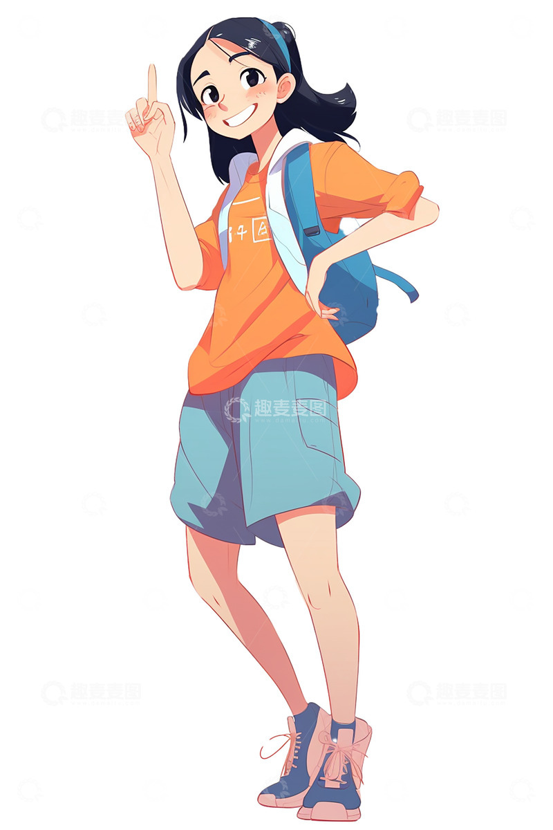 高清大图下载【趣麦麦图】快乐阳光的高中女生