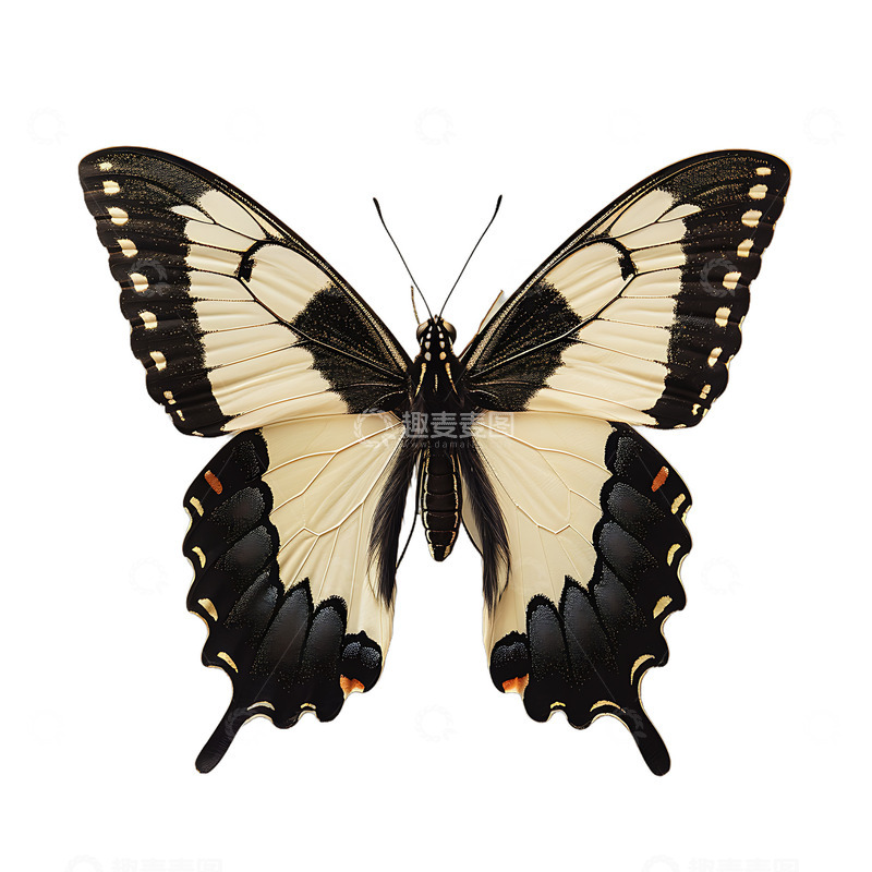 高清大图下载【趣麦麦图】黑白蝴蝶昆虫虫类飞虫