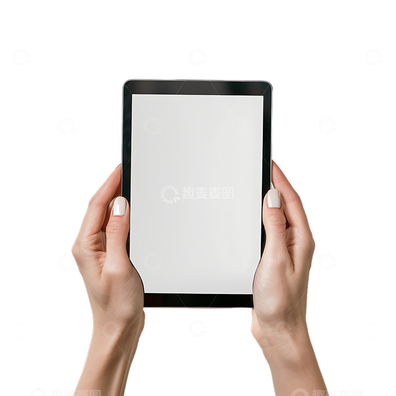 高清大图下载【趣麦麦图】两只手拿着平板电脑电子书展示模板
