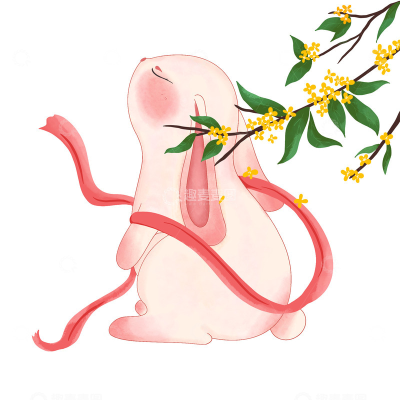 源文件下载【趣麦麦图】玉兔兔子中秋春节节日手绘卡通