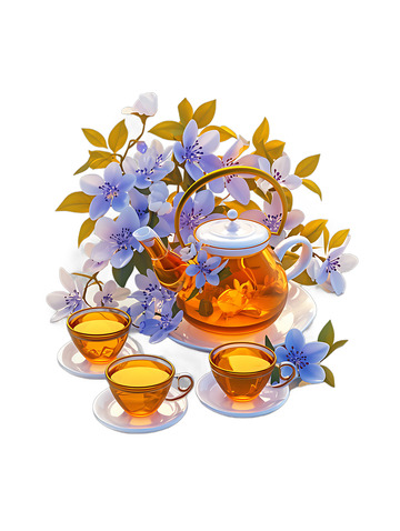 茶叶茶壶茶具花朵