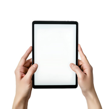 两只手拿着平板电脑电子书展示