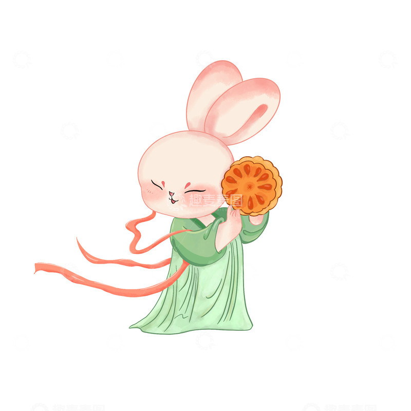 源文件下载【趣麦麦图】玉兔兔子中秋月饼中秋节手绘卡通