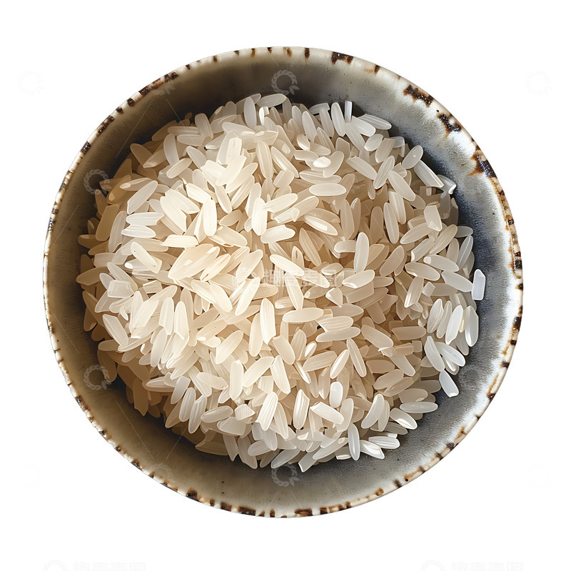 高清大图下载【趣麦麦图】一碗长粒米米饭生米