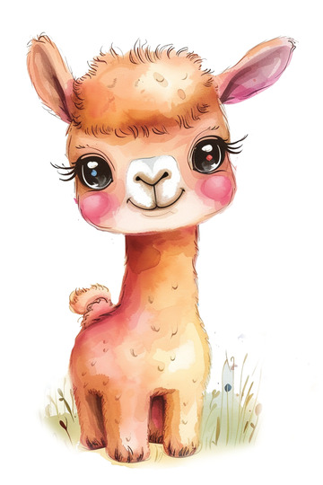 超级可爱的卡通小羊驼