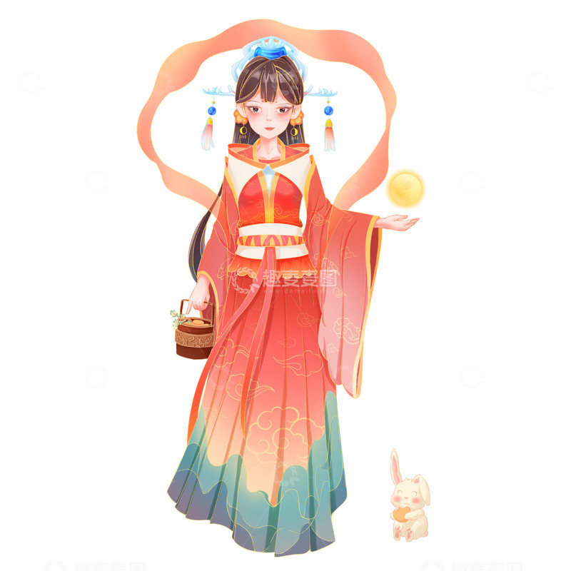 源文件下载【趣麦麦图】中秋嫦娥玉兔