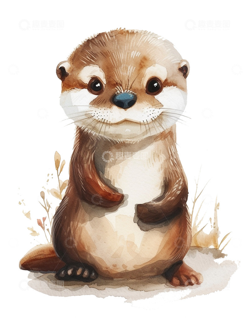 高清大图下载【趣麦麦图】一只呆萌卡通的土拨鼠
