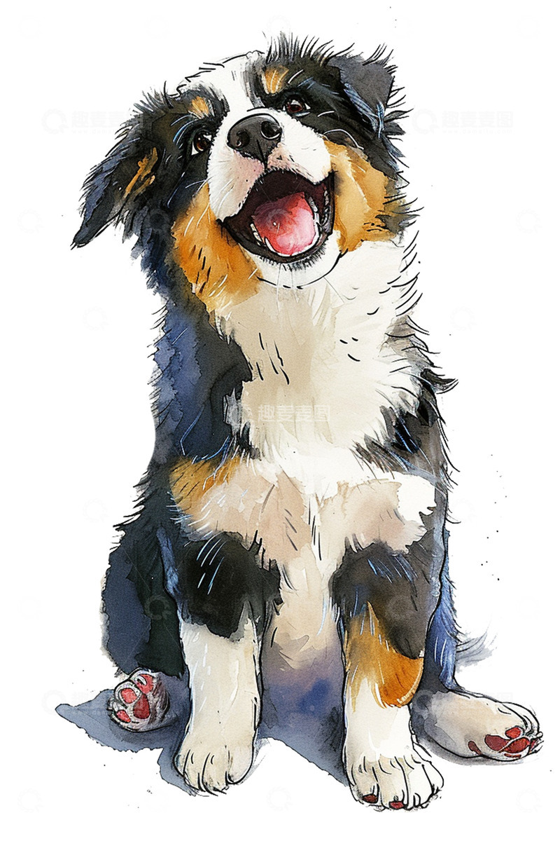 高清大图下载【趣麦麦图】呆萌可爱憨笑的小狗