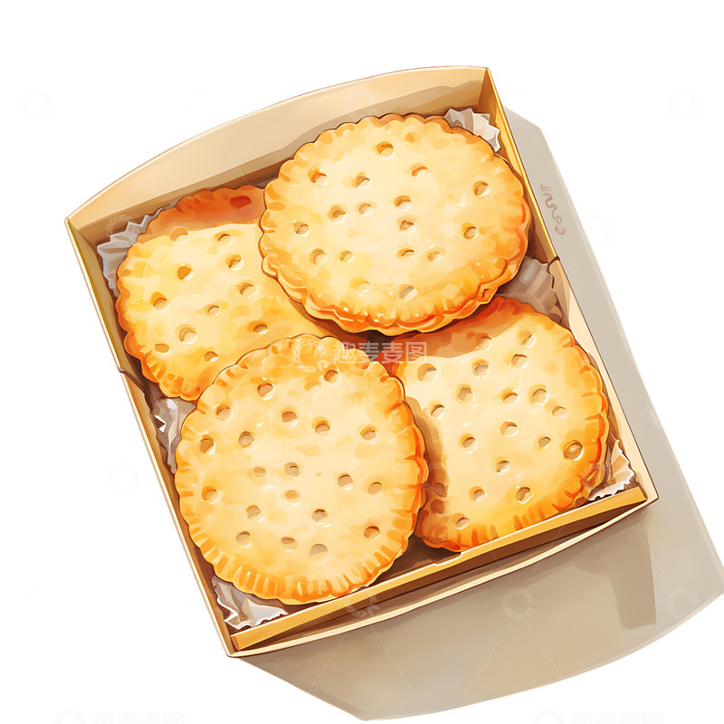 高清大图下载【趣麦麦图】一盒饼干曲奇饼干