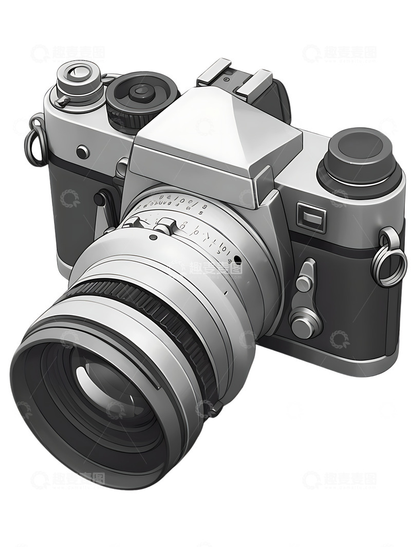 高清大图下载【趣麦麦图】照相机机器拍摄摄影手绘卡通