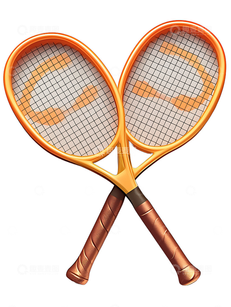 高清大图下载【趣麦麦图】网球球拍拍子卡通体育运动