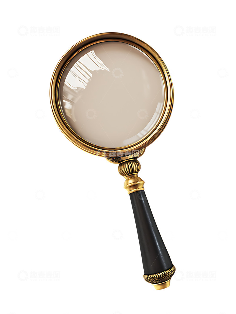 高清大图下载【趣麦麦图】放大镜卡通3D模型