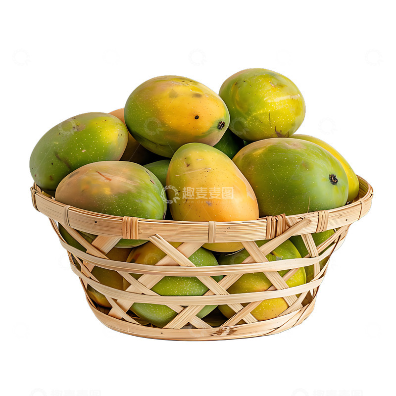 高清大图下载【趣麦麦图】一篮子青芒果水果