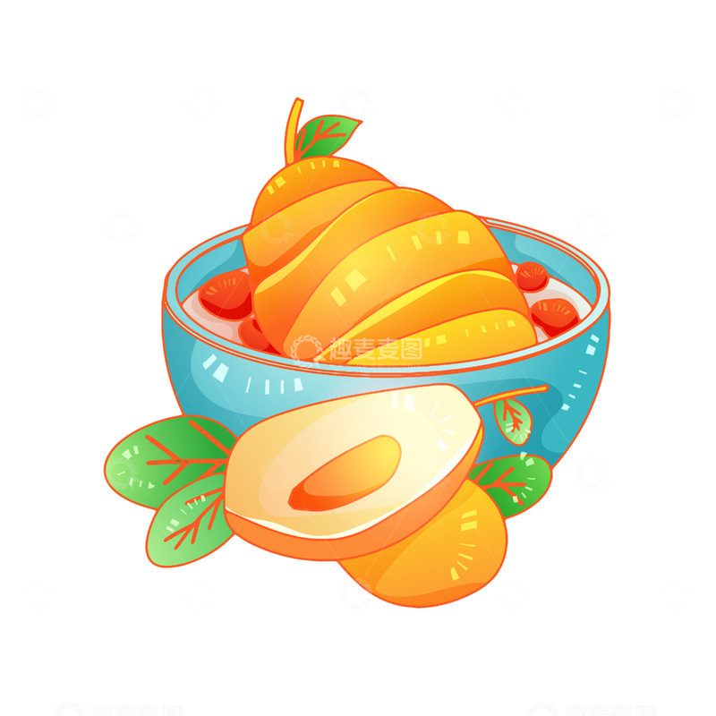 源文件下载【趣麦麦图】矢量手绘秋天冰糖炖雪梨元素