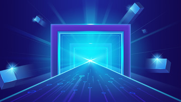 蓝色炫酷科技门架光效背景