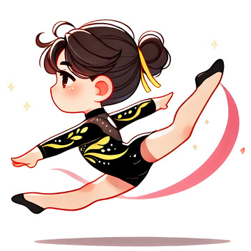 奥运会体操运动员卡通人物素材