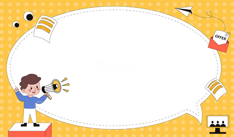 源文件下载【趣麦麦图】卡通线描职场招聘人物背景