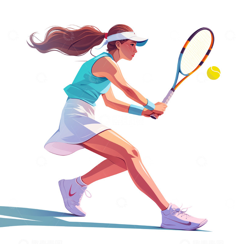 高清大图下载【趣麦麦图】奥运会网球运动员卡通人物素材