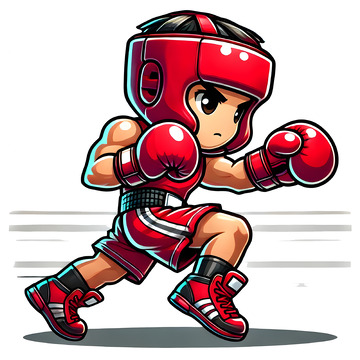 拳击格斗运动员卡通人物素材