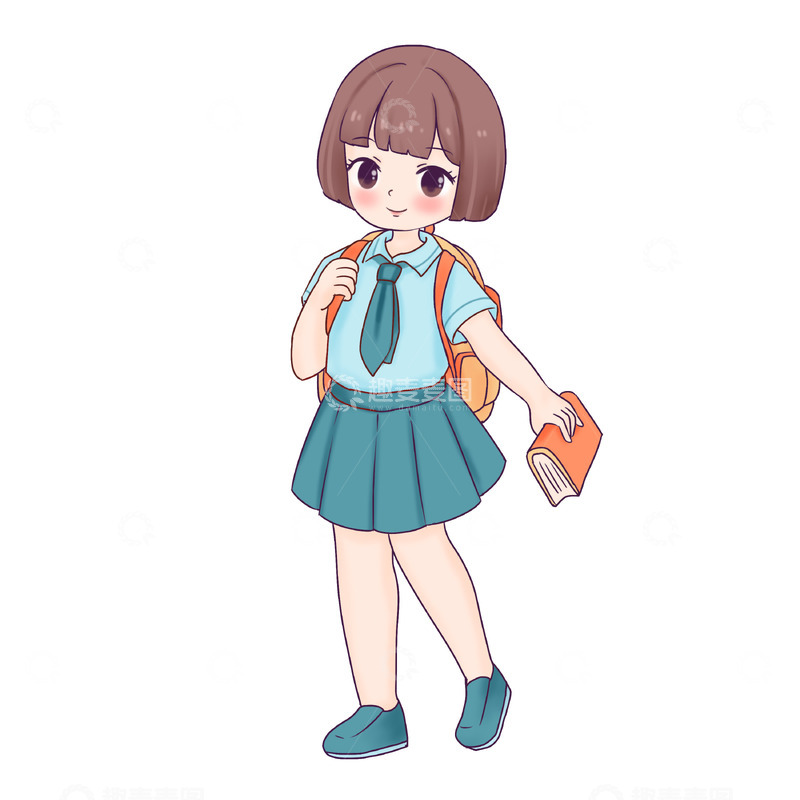 源文件下载【趣麦麦图】开学季上学的人物
