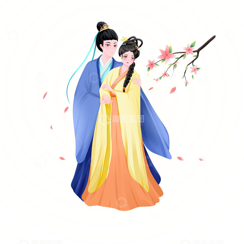 源文件下载【趣麦麦图】七夕牛郎织女人物