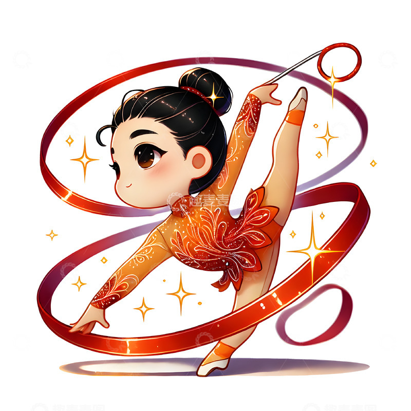 高清大图下载【趣麦麦图】自由体操卡通人物素材