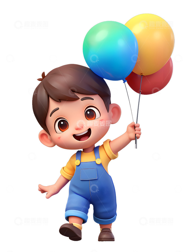 高清大图下载【趣麦麦图】玩气球的男孩