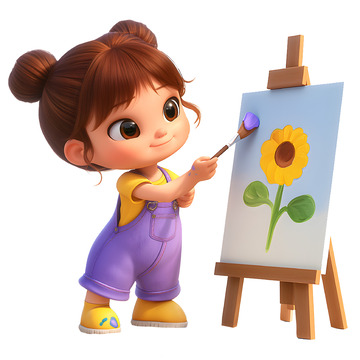 小小绘画师女孩