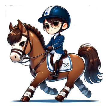 马术运动卡通人物素材