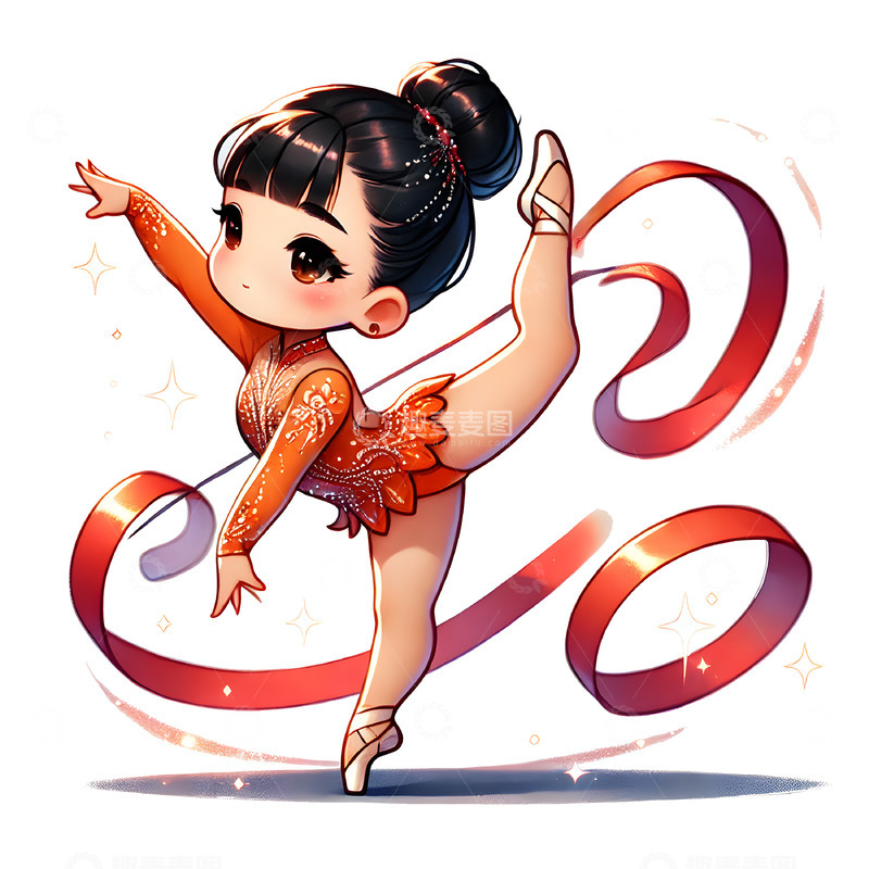 高清大图下载【趣麦麦图】体操卡通运动员奥运素材