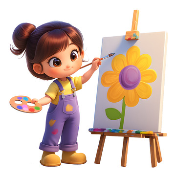 绘画中的小女孩