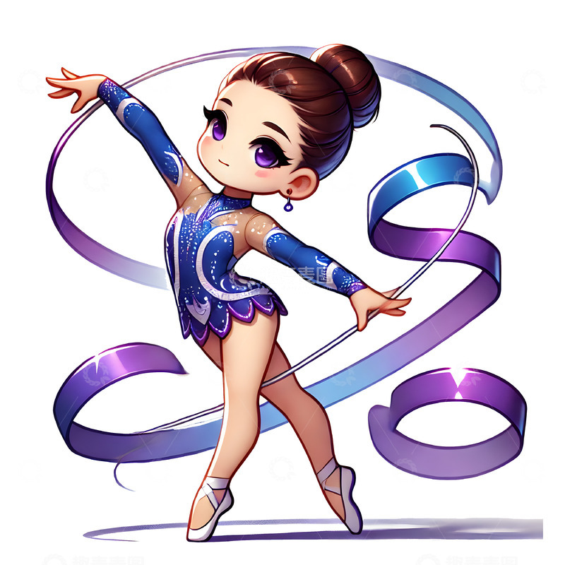 高清大图下载【趣麦麦图】女子自由体操卡通人物素材