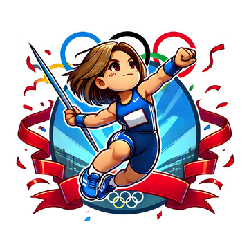 女子标枪奥运会卡通运动员素材