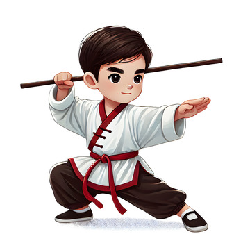 奥运会武术运动员卡通素材