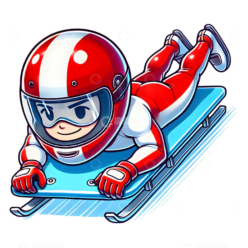 高清大图下载【趣麦麦图】奥运雪板卡通素材