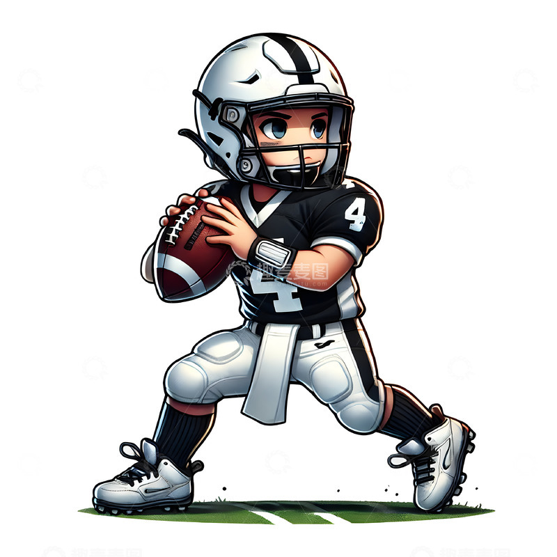 高清大图下载【趣麦麦图】-奥运会卡通橄榄球运动员素材