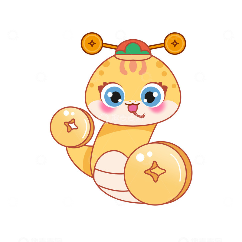 蛇年小蛇恭喜发财元素