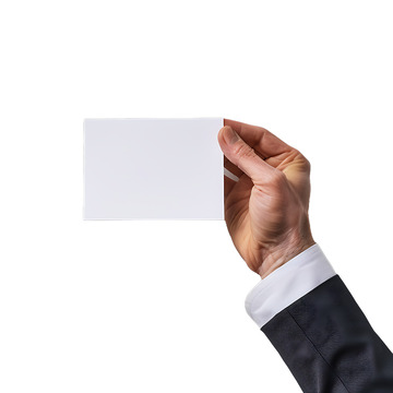 一只拿着卡片的手