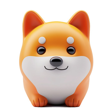 呆萌可爱的橙色3d卡通狗狗