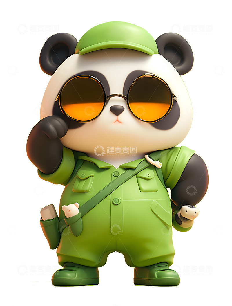 高清大图下载【趣麦麦图】人上人打工熊猫