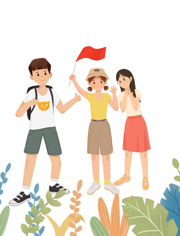 国庆人物出游旅行