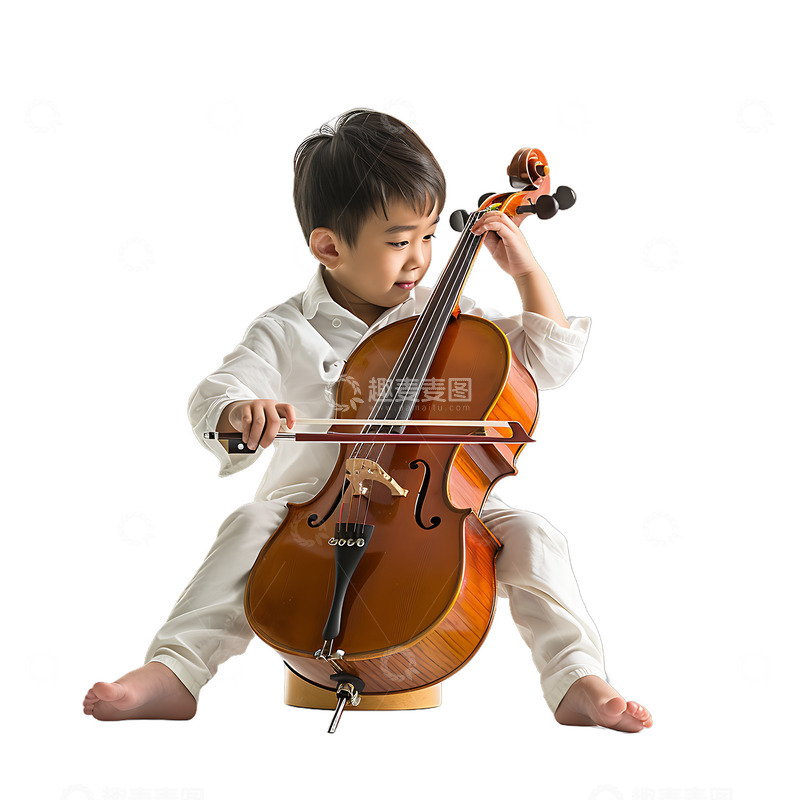 高清大图下载【趣麦麦图】拉小提琴的小孩子
